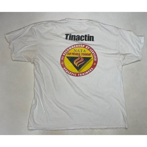 VINTAGE Tinactin Antifungal Promo Graphic 1999 T-shirt Men XL White 90s - Picture 1 of 11